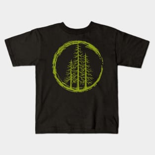 Pacific Northwest Evergreen Trees watercolor design. Kids T-Shirt